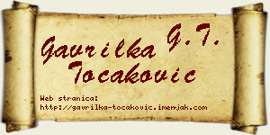 Gavrilka Točaković vizit kartica